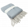 Woven Blanket With Tassels - Light Blue