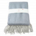 Woven Blanket With Tassels - Light Blue