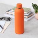 Rubber coated steel bottle 500ml - Orange