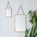 Hanging mirror - Rectangular, gold tone