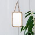 Hanging mirror (15.5cm x 10.5cm) - Rectangular, gold tone