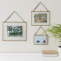 Landscape double sided glass and brass metal hanging frames