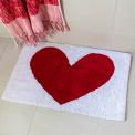 Heart tufted cotton bath mat