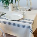  Pure Belgian linen tablecloth (120 x 180cm) - Blue stripe