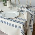  Pure Belgian linen tablecloth (120 x 180cm) - Blue stripe