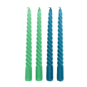 Twisted-candles-(pack of 4)-Green and blue