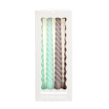 Twisted candles (pack of 4) - Mint green and taupe