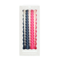 Twisted candles (pack of 4) - Dark grey and pink