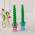 Twisted candles (pack of 2) - Dark green