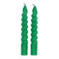 Twisted candles (pack of 2) - Dark green