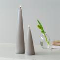 Tall cone candle - Light grey