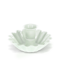 Enamel cupped flower candle holder - Light grey