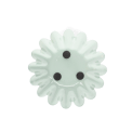 Enamel cupped flower candle holder - Light grey