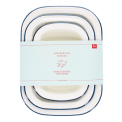 Enamel pie dishes (set of 3) - Blue