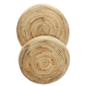 Round water hyacinth trays (set of 2)