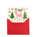 50s Christmas miniature advent calendar card partially inside envelope