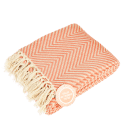 Coral Herringbone Throw
