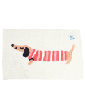 Cotton tufted bath mat sausage dog