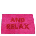 Pink "And Relax" Tufted Cotton Bath Mat