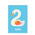 Swan 'two' Birthday Card