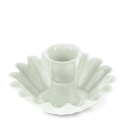 Enamel cupped flower candle holder - Light grey