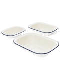 Enamel pie dishes (set of 3) - Blue