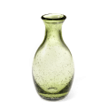 Hand blown bubble glass vase - Olive green
