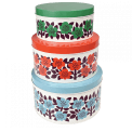 Astrid Flower Round Tins (set Of 3)