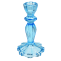 Tall Blue Glass Candlestick
