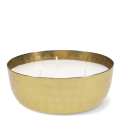 3-wick scented candle bowl - Gold tone hammered metal