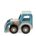 Wooden push along vehicle toy - Digger truck (blue)