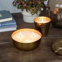 scented candles  - Gold tone hammered metal