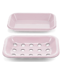 Two-part enamel soap dish - Pink