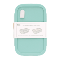 Double wall lunch box with divider - Pale blue