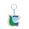 Faux leather keyring - Bird