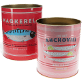 Set of 2 storage tins - fish