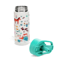 Stainless steel bottle with push button lid 500ml - Farmyard