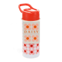 Stainless steel bottle with push button lid 500ml - Pink daisy