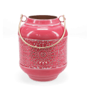 Enamel tealight lantern - Vibrant pink
