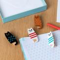 Mini wooden pegs (set of 4) - Cats