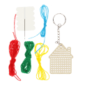 Stitch your own wooden keyring - House
