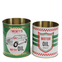 Storage tins (set of 2) - Motor Oil