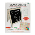 Tabletop blackboard and whiteboard easel set