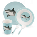Children's melamine dinner set (5 pieces) - Sharks