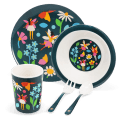 Children's melamine dinner set (5 pieces) - Fairies in the Garden