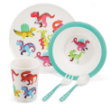 Children's melamine dinner set (5 pieces) - Baby Dinos
