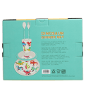 Children's melamine dinner set (5 pieces) - Baby Dinos