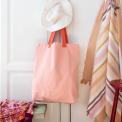Two-tone cotton tote bag - Pink