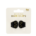 Mini hair claw clips (set of 2) - Black cats