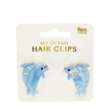Mini hair claw clips (set of 2) - Dolphins
